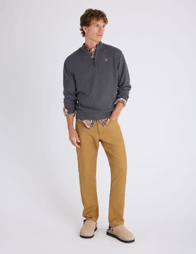 1/4 ZIP MOCK NECK FLATBACK PULLOVER 5