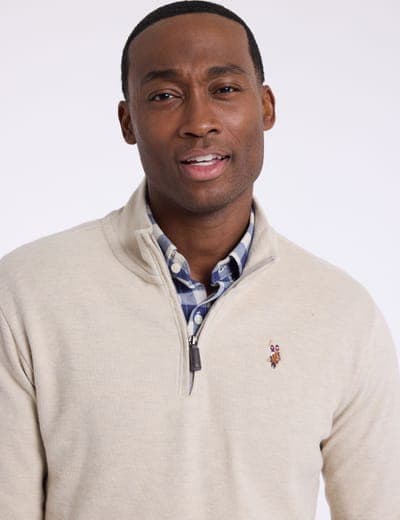 1/4 ZIP MOCK NECK FLATBACK PULLOVER 8