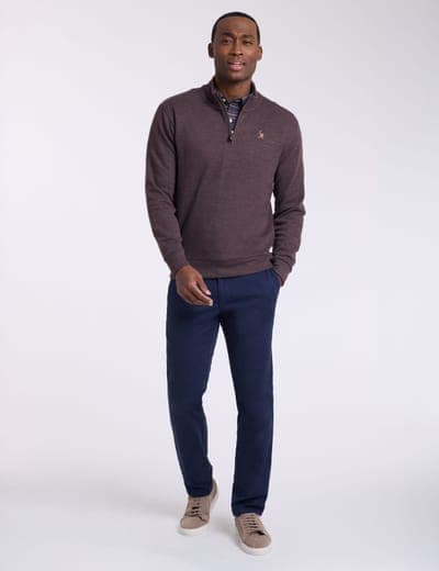 1/4 ZIP MOCK NECK FLATBACK PULLOVER 13