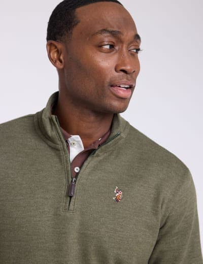 1/4 ZIP MOCK NECK FLATBACK PULLOVER 15