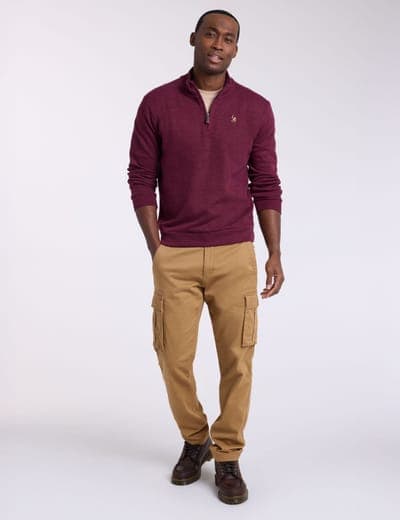 1/4 ZIP MOCK NECK FLATBACK PULLOVER 19
