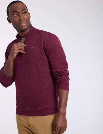 1/4 ZIP MOCK NECK FLATBACK PULLOVER 20