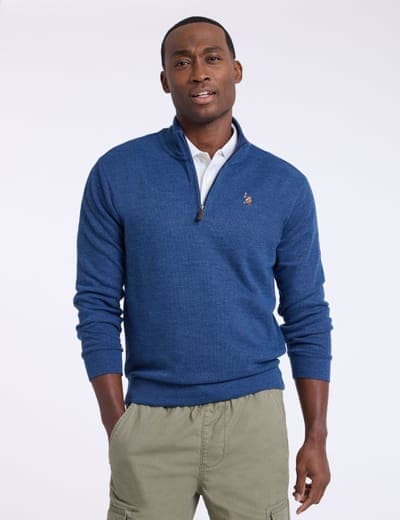 1/4 ZIP MOCK NECK FLATBACK PULLOVER 21