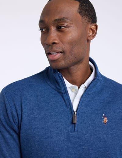 1/4 ZIP MOCK NECK FLATBACK PULLOVER 22