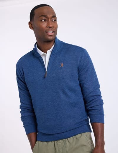 1/4 ZIP MOCK NECK FLATBACK PULLOVER 23