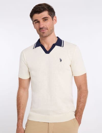 JOHNNY COLLAR COTTON SLUB SWEATER POLO SHIRT 2