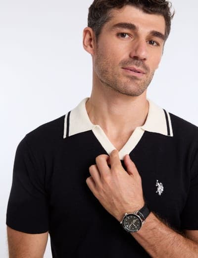 JOHNNY COLLAR COTTON SLUB SWEATER POLO SHIRT 6