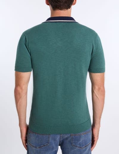 JOHNNY COLLAR COTTON SLUB SWEATER POLO SHIRT 7