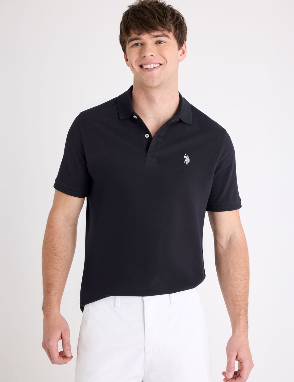 SOLID PIQUE SMALL LOGO POLO SHIRT