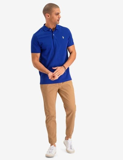 SOLID PIQUE SMALL LOGO POLO SHIRT 32