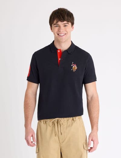 MULTI COLOR BIG LOGO SOLID POLO SHIRT 1