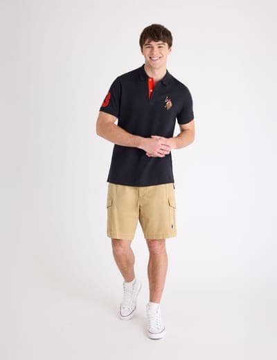 MULTI COLOR BIG LOGO SOLID POLO SHIRT 2