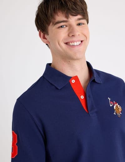 MULTI COLOR BIG LOGO SOLID POLO SHIRT 6