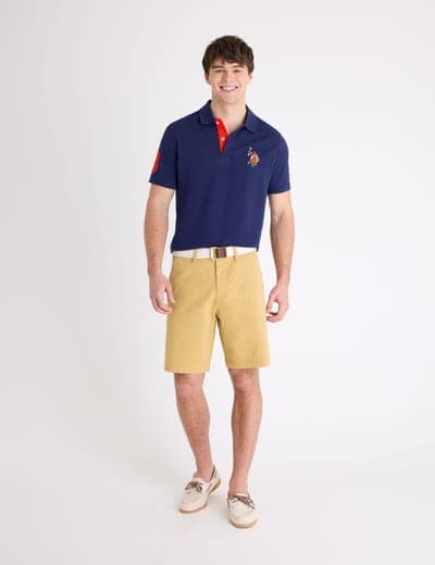 MULTI COLOR BIG LOGO SOLID POLO SHIRT 7