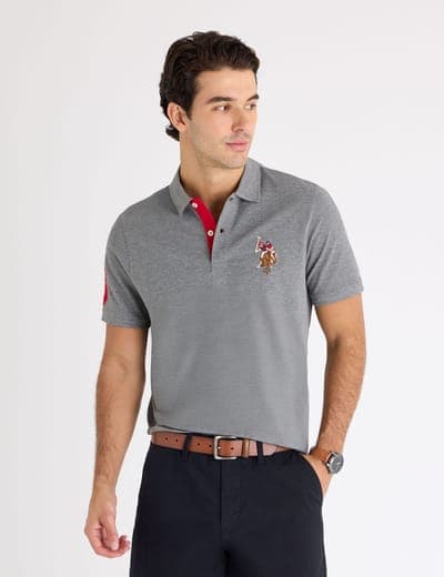 MULTI COLOR BIG LOGO SOLID POLO SHIRT 9