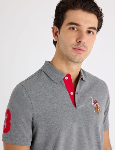 MULTI COLOR BIG LOGO SOLID POLO SHIRT 11