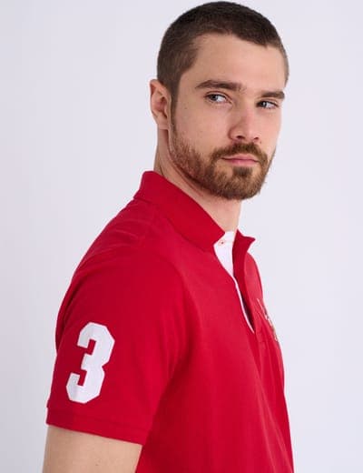 MULTI COLOR BIG LOGO SOLID POLO SHIRT 14