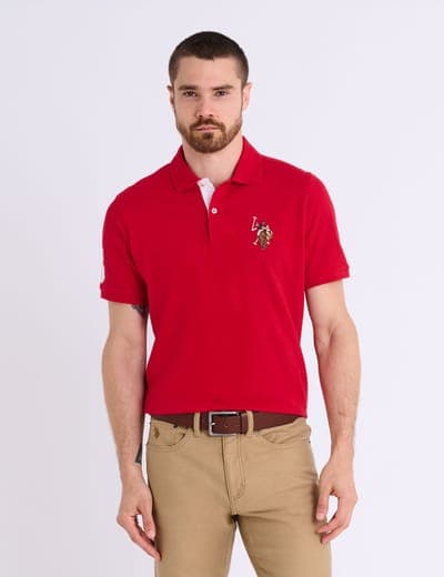 MULTI COLOR BIG LOGO SOLID POLO SHIRT 13