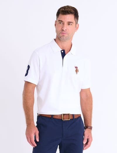 MULTI COLOR BIG LOGO SOLID POLO SHIRT 19