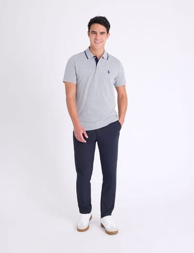 SLIM FIT STRETCH SOLID PIQUE POLO SHIRT 14