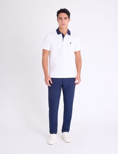 SLIM FIT STRETCH SOLID PIQUE POLO SHIRT 17