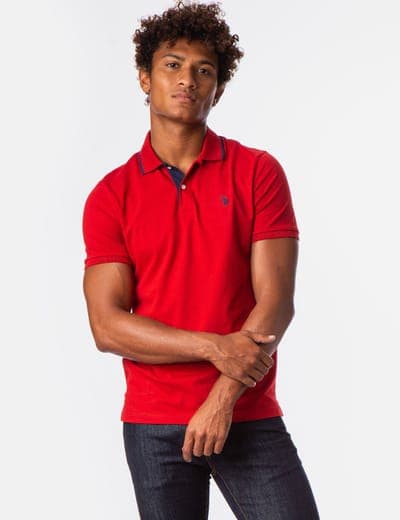 SLIM FIT STRETCH SOLID PIQUE POLO SHIRT 19