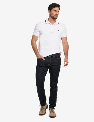 SLIM FIT TIPPED INTERLOCK POLO SHIRT 13