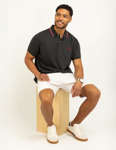 SLIM FIT TIPPED INTERLOCK POLO SHIRT 16