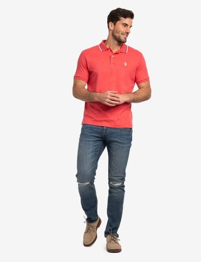 SLIM FIT TIPPED INTERLOCK POLO SHIRT 20