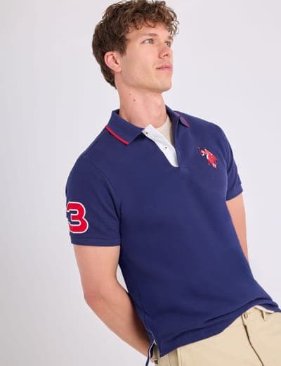 SLIM FIT BIG LOGO MULTI-TONAL POLO SHIRT 8