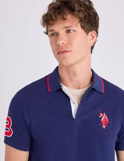 SLIM FIT BIG LOGO MULTI-TONAL POLO SHIRT 9