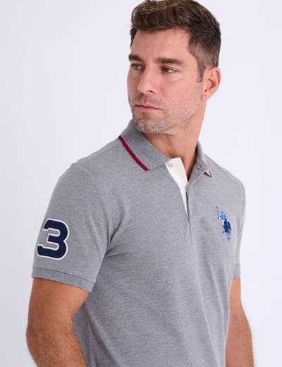 SLIM FIT BIG LOGO MULTI-TONAL POLO SHIRT 19