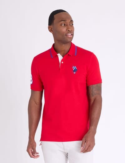 SLIM FIT BIG LOGO MULTI-TONAL POLO SHIRT 25
