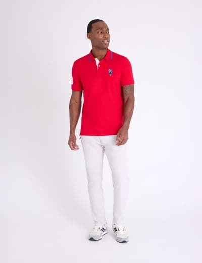 SLIM FIT BIG LOGO MULTI-TONAL POLO SHIRT 27
