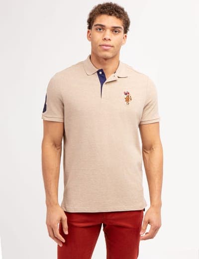 MULTI COLOR BIG LOGO SOLID POLO SHIRT 1