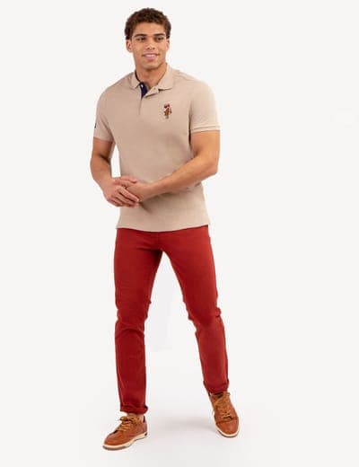 MULTI COLOR BIG LOGO SOLID POLO SHIRT 2