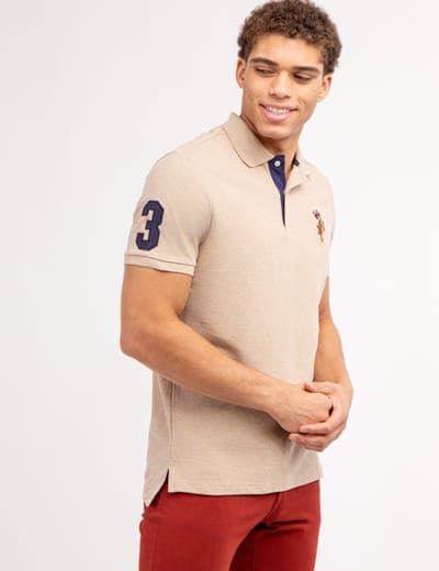 MULTI COLOR BIG LOGO SOLID POLO SHIRT 3