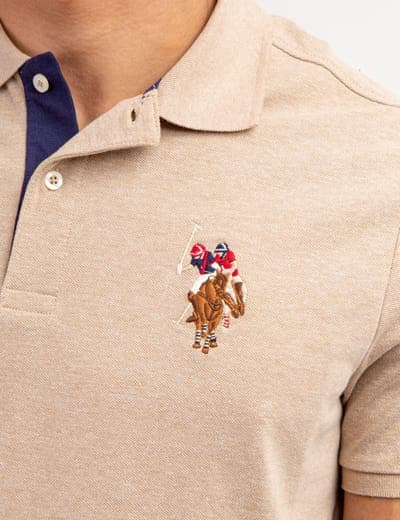 MULTI COLOR BIG LOGO SOLID POLO SHIRT 4
