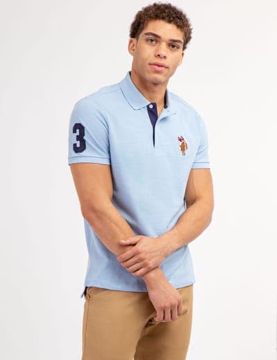 MULTI COLOR BIG LOGO SOLID POLO SHIRT 6