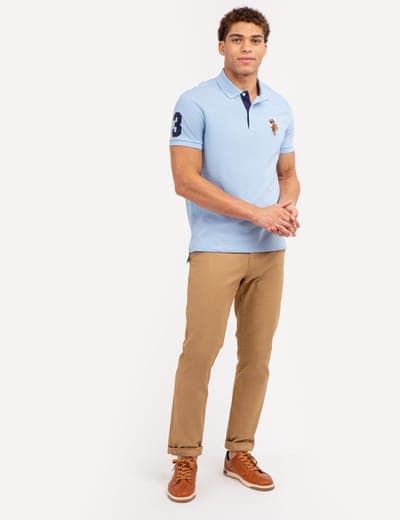 MULTI COLOR BIG LOGO SOLID POLO SHIRT 7