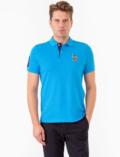 MULTI COLOR BIG LOGO SOLID POLO SHIRT 9