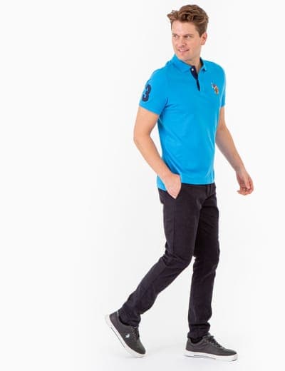 MULTI COLOR BIG LOGO SOLID POLO SHIRT 10