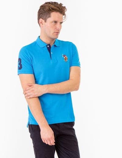 MULTI COLOR BIG LOGO SOLID POLO SHIRT 12