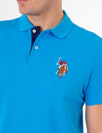 MULTI COLOR BIG LOGO SOLID POLO SHIRT 11