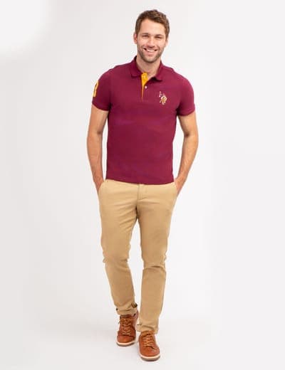 MULTI COLOR BIG LOGO SOLID POLO SHIRT 15