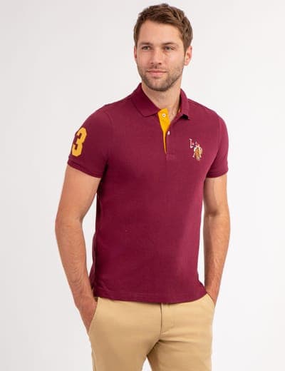 MULTI COLOR BIG LOGO SOLID POLO SHIRT 14