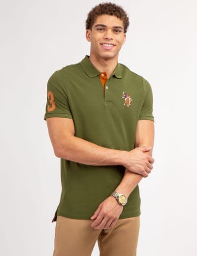 MULTI COLOR BIG LOGO SOLID POLO SHIRT 18