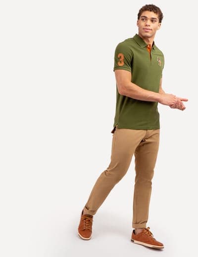 MULTI COLOR BIG LOGO SOLID POLO SHIRT 22