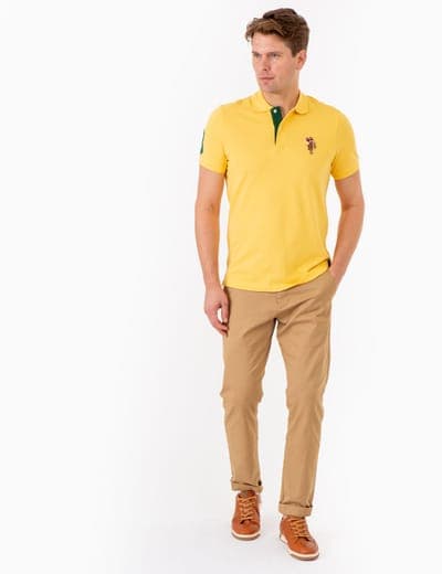 MULTI COLOR BIG LOGO SOLID POLO SHIRT 25