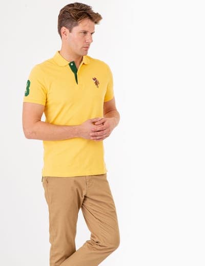 MULTI COLOR BIG LOGO SOLID POLO SHIRT 26